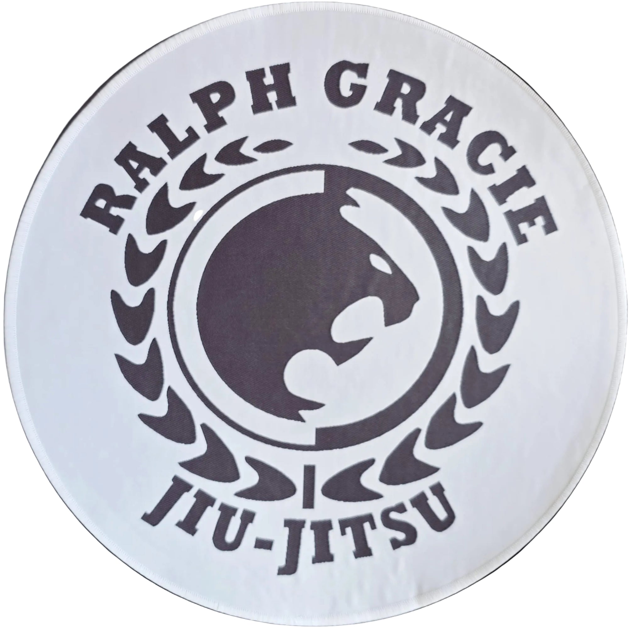 Round logo with 'Ralph Gracie Jiu-Jitsu' text and design on a white background